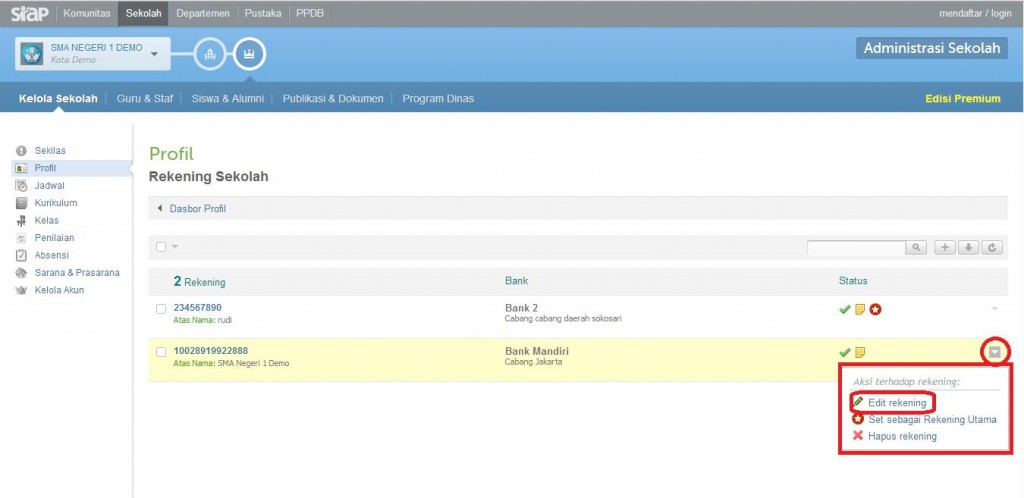 rekening sekolah edit