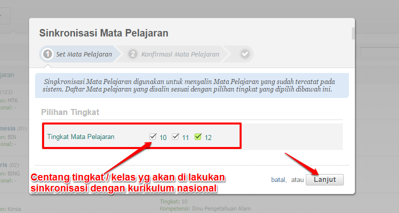 daftar mapel-sinkronisasi kurikulum nasional