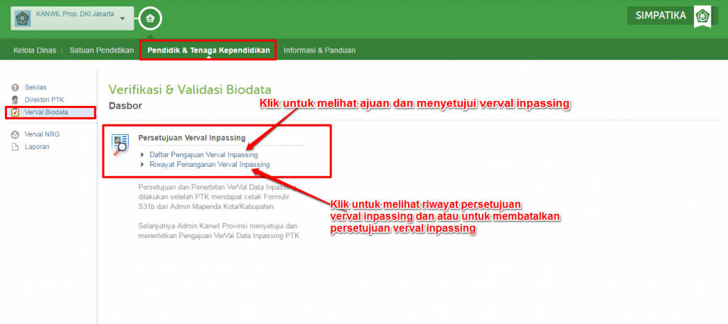 klik persetujuan inpassing