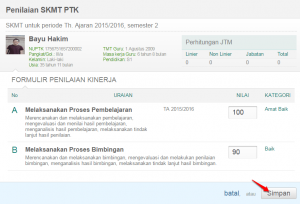 isi penilaian SKMT dan simpan